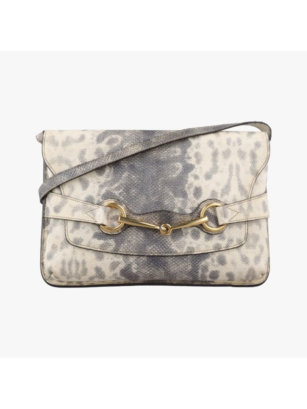 Gucci Horsebit White Gray Leather
